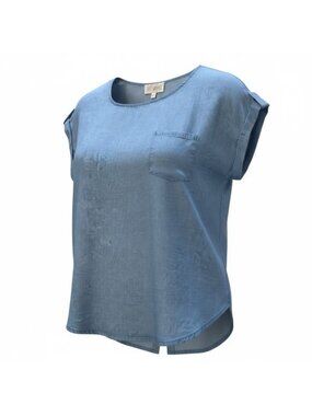 Jean blouse,  Large, button down the back, casual wear,